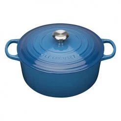 Le Creuset Signature Marseille Blue Cast Iron 28cm Round Casserole -POTS & PANS Sales 2022 0 1058