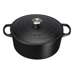 Le Creuset Signature Satin Black Cast Iron 28cm Round Casserole -POTS & PANS Sales 2022 0 1083