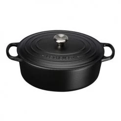 Le Creuset Signature Satin Black Cast Iron 27cm Oval Casserole -POTS & PANS Sales 2022 0 1087