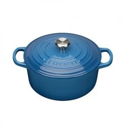 Le Creuset Signature Marseille Blue Cast Iron 22cm Round Casserole -POTS & PANS Sales 2022 0 1143