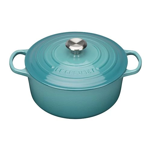 Le Creuset Signature Teal Cast Iron 26cm Round Casserole 8 Le Creuset Signature Teal Cast Iron 26cm Round Casserole - Image 6