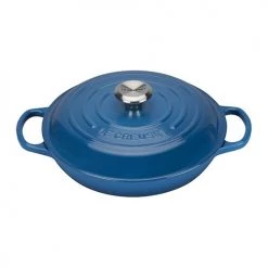 Le Creuset Signature Marseille Blue Cast Iron 26cm Shallow Casserole -POTS & PANS Sales 2022 0 1307
