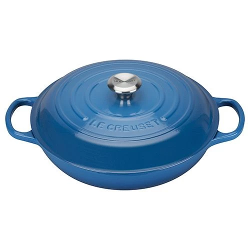 Le Creuset Signature Marseille Blue Cast Iron 30cm Shallow Casserole 8 Le Creuset Signature Marseille Blue Cast Iron 30cm Shallow Casserole - Image 6