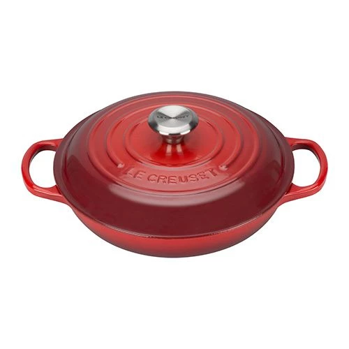 Le Creuset Signature Cerise Cast Iron 26cm Shallow Casserole 8 Le Creuset Signature Cerise Cast Iron 26cm Shallow Casserole - Image 6