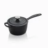 Le Creuset Signature Satin Black Cast Iron 16cm Saucepan