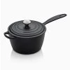 Le Creuset Signature Satin Black Cast Iron 20cm Saucepan -POTS & PANS Sales 2022 0 5 1297