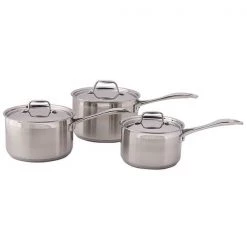 Dexam Supreme 3 Piece Stainless Steel Saucepan Set