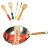 School Of Wok Wok & Roll 13" / 33cm Non-Stick Carbon Steel Round Bottom Wok With FREE Gift -POTS & PANS Sales 2022 12322001 School Of Wok 30cm Carbon Steel Round Bottom Wok GWP