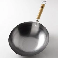 School Of Wok Wok & Roll 13" / 33cm Non-Stick Carbon Steel Round Bottom Wok With FREE Gift -POTS & PANS Sales 2022 12322001 School Of Wok Round Bottom Wok 30cm 2