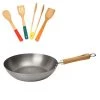 School Of Wok Skinny Wok 12" / 30cm Carbon Steel Healthy Eating Wok With FREE Gift