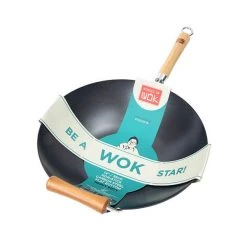 School Of Wok Wok Star 14" / 35cm Non-Stick Carbon Steel Heavy Duty Wok With FREE Gift -POTS & PANS Sales 2022 12322043 School of Wok Wok Star 35cm Non Stick Carbon Steel Heavy Duty Wok