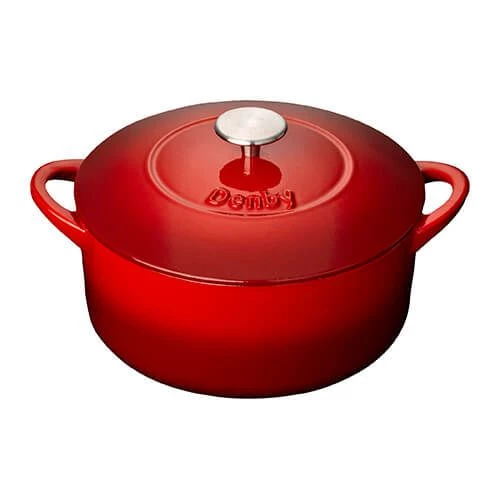Denby Cast Iron Pomegranate 26cm Round Casserole 3 Denby Cast Iron Pomegranate 26cm Round Casserole