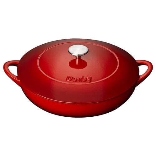 Denby Cast Iron Pomegranate 30cm Shallow Casserole 3 Denby Cast Iron Pomegranate 30cm Shallow Casserole
