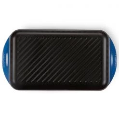 Le Creuset Marseille Blue Cast Iron 40cm Rectangular Grill -POTS & PANS Sales 2022 20132402000460 Le Creuset Rectangular Grill 40cm Marseille Blue 3