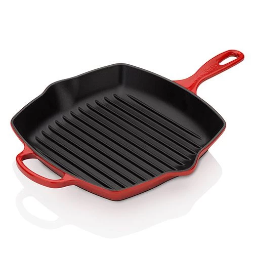 Le Creuset Signature Cerise Cast Iron 26cm Square Grillit 3 Le Creuset Signature Cerise Cast Iron 26cm Square Grillit
