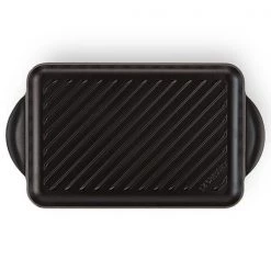 Le Creuset Satin Black Cast Iron 32cm Rectangular Grill -POTS & PANS Sales 2022 20202320000460 Le Creuset Rectangular Grill 32cm Satin Black 3