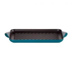Le Creuset Deep Teal Cast Iron 32cm Rectangular Grill