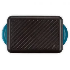 Le Creuset Deep Teal Cast Iron 32cm Rectangular Grill 10 Le Creuset Deep Teal Cast Iron 32cm Rectangular Grill -POTS & PANS Sales 2022 20202326420460 Le Creuset Rectangular Grill 32cm Deep Teal 3