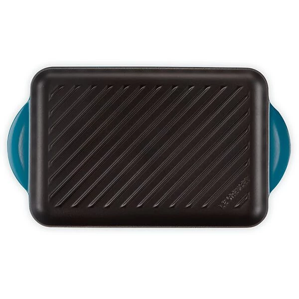 Le Creuset Deep Teal Cast Iron 32cm Rectangular Grill 6 Le Creuset Deep Teal Cast Iron 32cm Rectangular Grill - Image 4