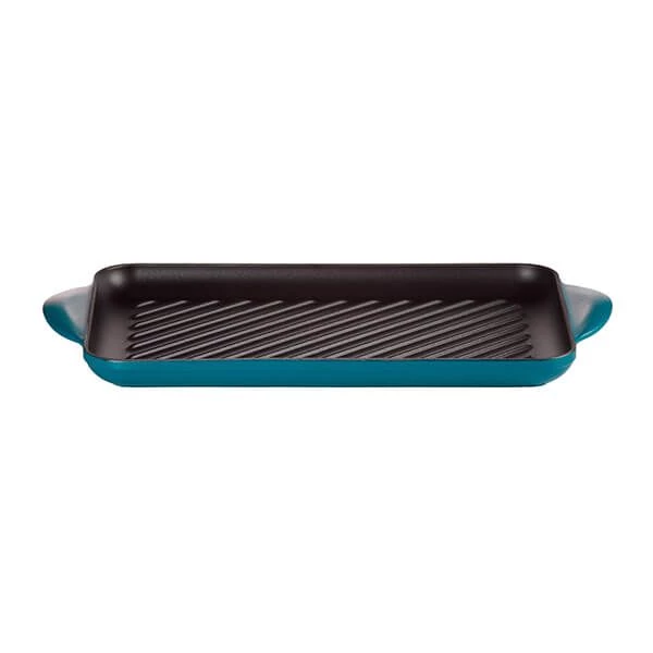 Le Creuset Deep Teal Cast Iron 32cm Rectangular Grill 3 Le Creuset Deep Teal Cast Iron 32cm Rectangular Grill