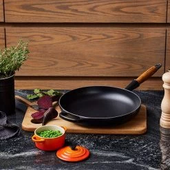 Le Creuset Signature Satin Black Cast Iron 24cm Frying Pan -POTS & PANS Sales 2022 20258240000422 Le Creuset 24cm Signature Frying Pan Satin Black 5