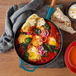 Le Creuset Signature Deep Teal Cast Iron 28cm Frying Pan -POTS & PANS Sales 2022 20258286420422 Le Creuset 28cm Signature Frying Pan Deep Teal 4