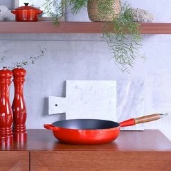 Le Creuset Signature Cerise Cast Iron 28cm Sauté Pan -POTS & PANS Sales 2022 20259280600422 Le Creuset 28cm Signature Saute Pan Cerise 5