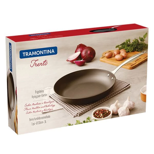 Tramontina Trento 30cm Enamel Cast Iron Frying Pan 4 Tramontina Trento 30cm Enamel Cast Iron Frying Pan - Image 2