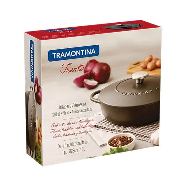 Tramontina Trento 28cm Enamel Cast Iron Shallow Casserole Dish 4 Tramontina Trento 28cm Enamel Cast Iron Shallow Casserole Dish - Image 2