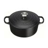 Le Creuset Signature Satin Black Cast Iron 24cm Round Casserole -POTS & PANS Sales 2022 211772400 Le Creuset Signature Satin Black Round Casserole 24cm 1