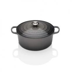Le Creuset Signature Flint Cast Iron 24cm Round Casserole -POTS & PANS Sales 2022 2117724444 lc signature cast iron 24cm round casserole flint 4