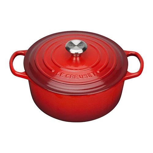 Le Creuset Signature Cerise Cast Iron 26cm Round Casserole 3 Le Creuset Signature Cerise Cast Iron 26cm Round Casserole