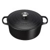 Le Creuset Signature Satin Black Cast Iron 28cm Round Casserole -POTS & PANS Sales 2022 211772800 Le Creuset Signature Satin Black Round Casserole 28cm 1