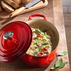 Le Creuset Signature Cerise Cast Iron 30cm Round Casserole -POTS & PANS Sales 2022 211773006 LC 30cm CI Rnd Cass Cerise 1