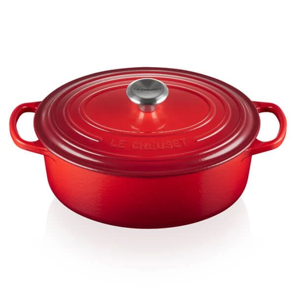 Le Creuset Signature Cerise Cast Iron 23cm Oval Casserole 4 Le Creuset Signature Cerise Cast Iron 23cm Oval Casserole - Image 2