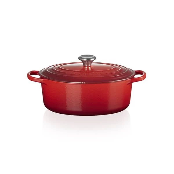 Le Creuset Signature Cerise Cast Iron 23cm Oval Casserole 3 Le Creuset Signature Cerise Cast Iron 23cm Oval Casserole