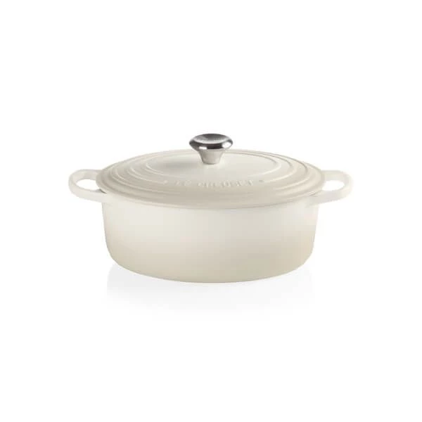 Le Creuset Signature Meringue Cast Iron 23cm Oval Casserole 3 Le Creuset Signature Meringue Cast Iron 23cm Oval Casserole