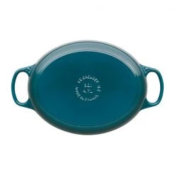 Le Creuset Signature Deep Teal Cast Iron 27cm Signature Oval Casserole -POTS & PANS Sales 2022 21178276422430 Le Creuset Signature Deep Teal Cast Iron 27cm Signature Oval Casserole 3