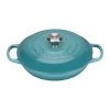 Le Creuset Signature Teal Cast Iron 26cm Shallow Casserole -POTS & PANS Sales 2022 211802617 Le Creuset Signature Teal Shallow Casserole 26cm 1