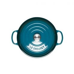 Le Creuset Signature Deep Teal Cast Iron 26cm Signature Shallow Casserole  -POTS & PANS Sales 2022 21180266422430 Le Creuset Signature Deep Teal Cast Iron 26cm Signature Shallow Casserole 1