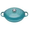Le Creuset Signature Teal Cast Iron 30cm Shallow Casserole -POTS & PANS Sales 2022 211803017 Le Creuset Signature Teal Shallow Casserole 30cm 1
