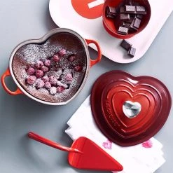 Le Creuset Cerise Signature Cast Iron Heart Casserole -POTS & PANS Sales 2022 21401200602455 Le Creuset Signature Heart Casserole 5