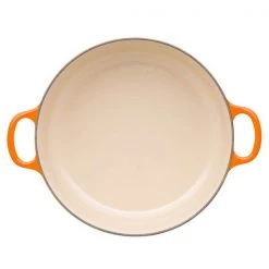 Le Creuset Volcanic Cast Iron 26cm Shallow Casserole With Multifunction Lid -POTS & PANS Sales 2022 25111260902460 Le Creuset Shallow Casserole With Lid 26cm Volcanic 2