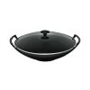 Le Creuset Satin Black Cast Iron Wok And Glass Lid -POTS & PANS Sales 2022 253043600 Le Creuset Satin Black Wok Glass Lid 36cm
