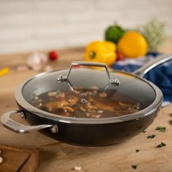 Kuhn Rikon Easy Pro Induction 28cm Saute Pan With Helper Handle & Glass Lid -POTS & PANS Sales 2022 31686 Kuhn Rikon Easy Pro Induction Saute Pan 28cm with helper handle and glass lid 2