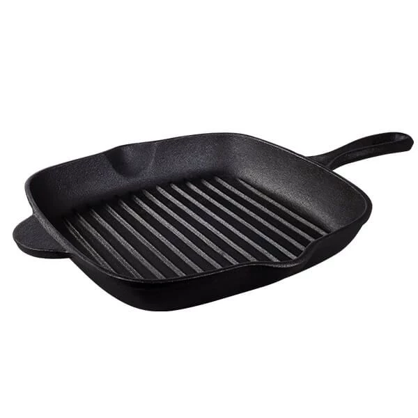 Tramontina Pre-Seasoned 27cm Cast Iron Square Griddle Pan 3 Tramontina Pre-Seasoned 27cm Cast Iron Square Griddle Pan