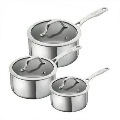 Kuhn Rikon Allround 3 Piece Saucepan Set With Glass Lids