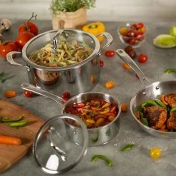 Kuhn Rikon Allround 3 Piece Saucepan Set With Glass Lids -POTS & PANS Sales 2022 37480 Kuhn Rikon Allround 3 piece saucepan set 4