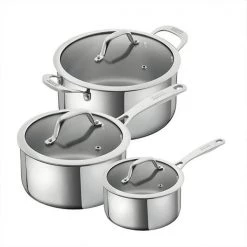 Kuhn Rikon Allround 3 Piece Cookware Set With Glass Lids