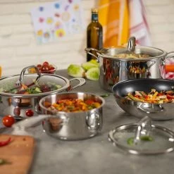 Kuhn Rikon Allround 3 Piece Cookware Set With Glass Lids -POTS & PANS Sales 2022 37482 Kuhn Rikon Allround 3 piece cookware set 2